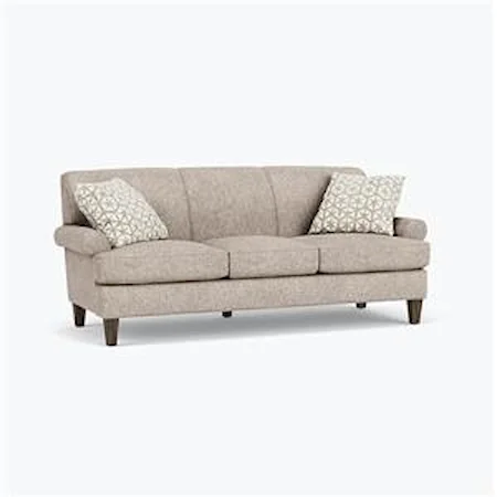 Sofa with Rolled Arms and Tapered Legs